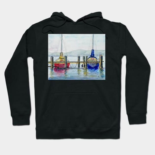 Yachts at Margate Marina - Tasmania Hoodie by pops